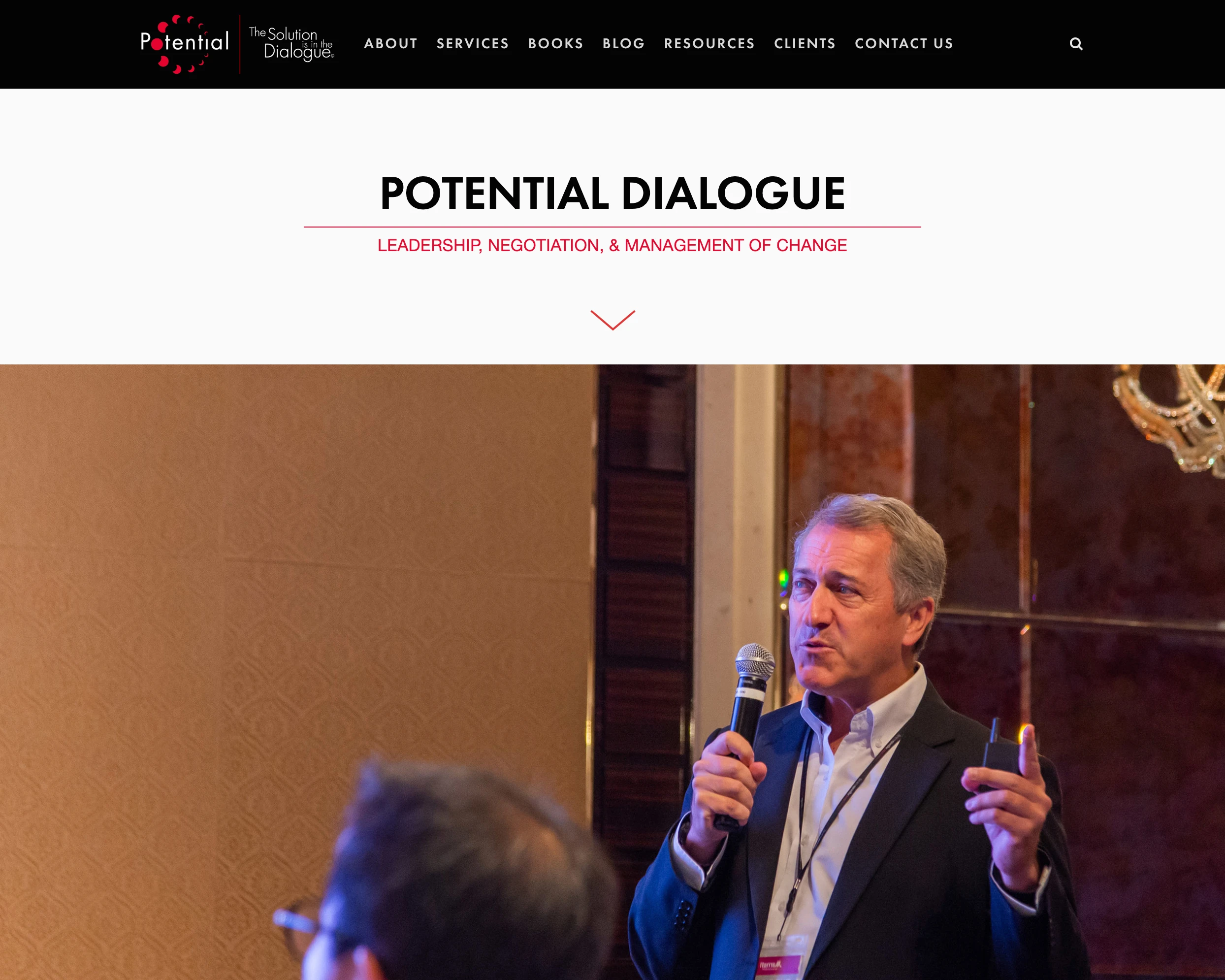 Homepage screenshot of Peter Nixon presenting.